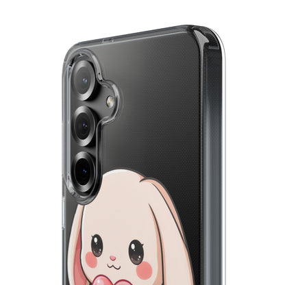 Kawaii Bunny Clear Phone Case with Heart