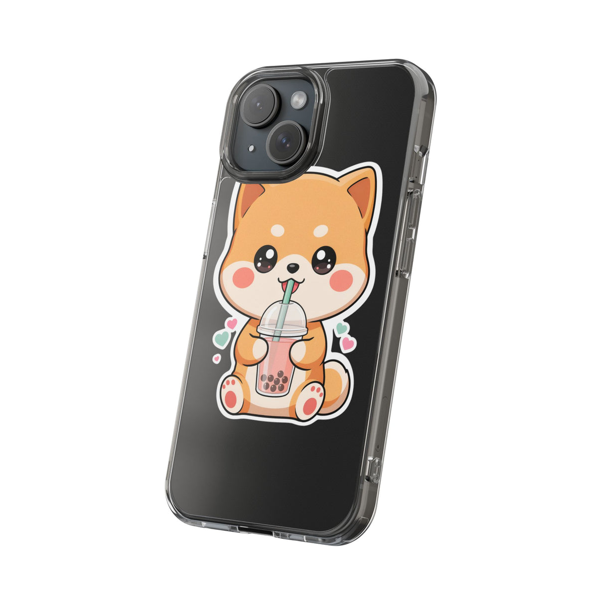Kawaii Shiba Inu Phone Case for Bubble Tea Lovers