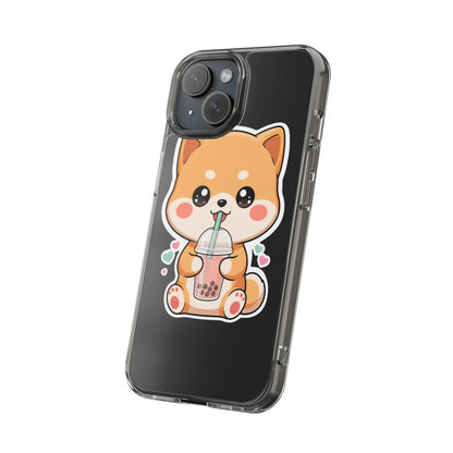 Kawaii Shiba Inu Phone Case for Bubble Tea Lovers