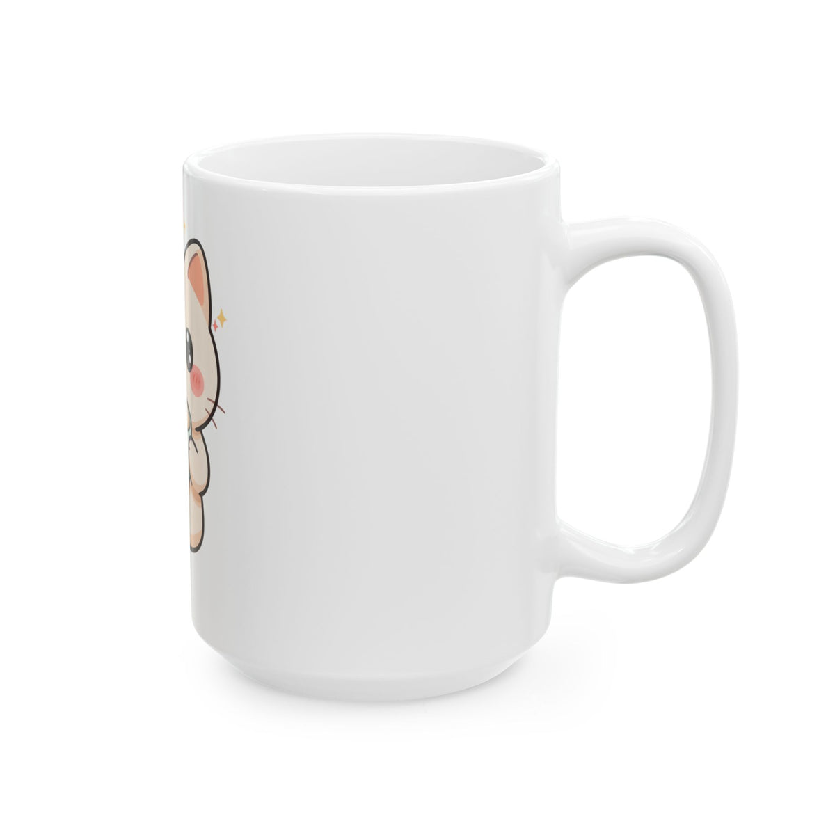 Kawaii Cat Latte Mug, Cute Chibi Coffee Lover Gift