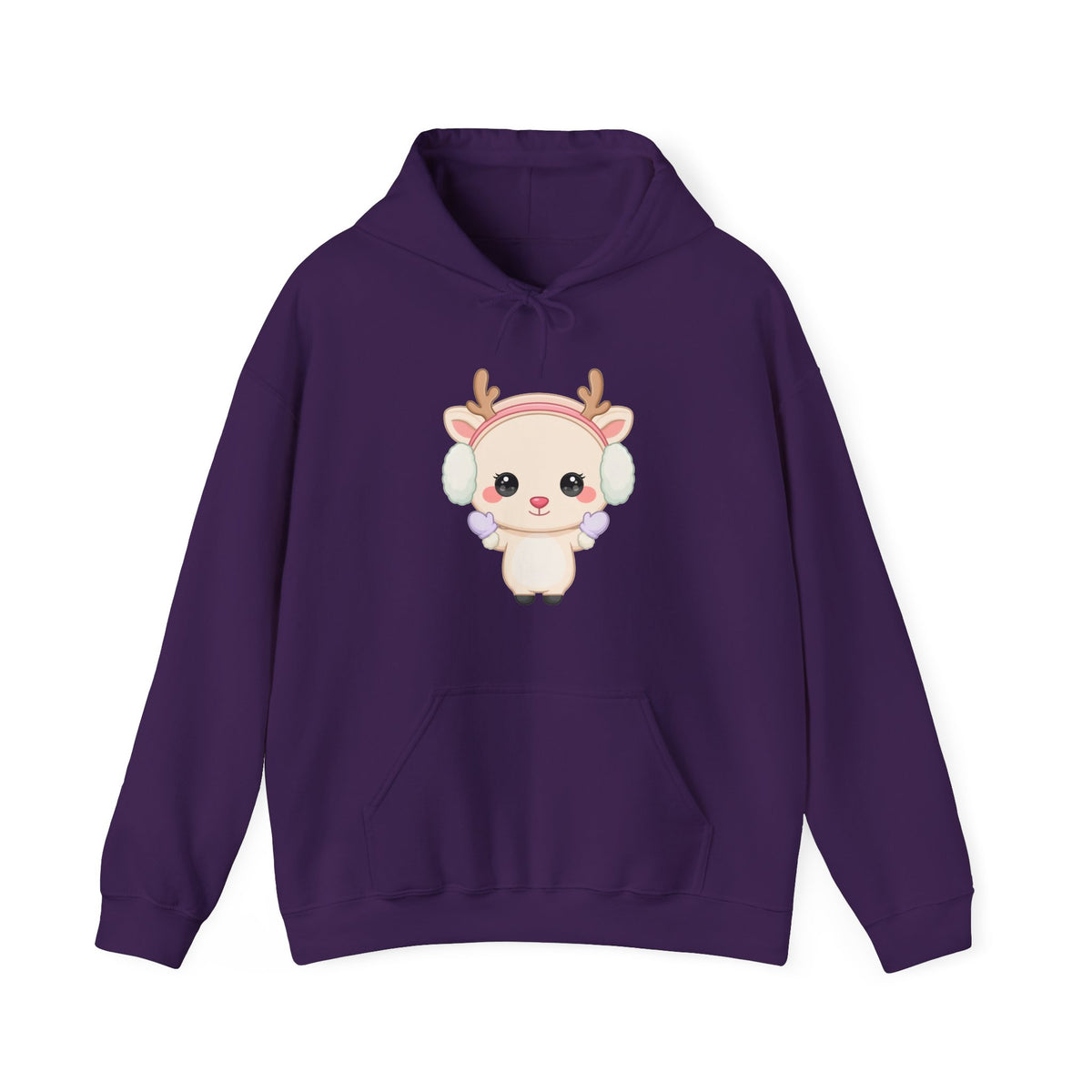 Kawaii Reindeer Hoodie, Cozy Cute Winter Sweatshirt