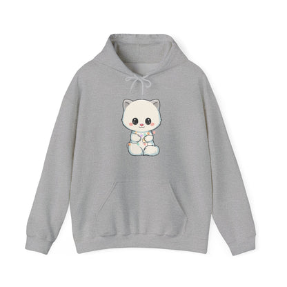 Kawaii Arctic Fox Hoodie with Fairy Lights