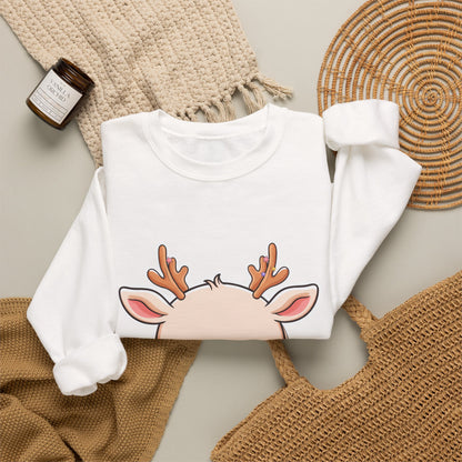Kawaii Reindeer Christmas Sweatshirt for Cozy Holiday Evenings
