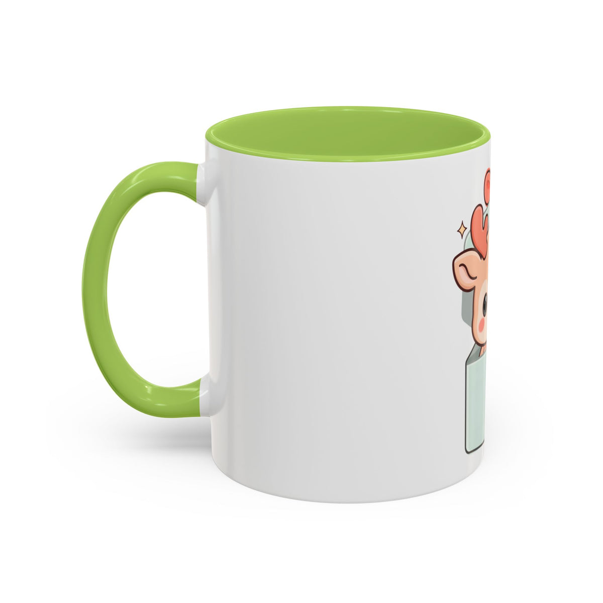 Kawaii Reindeer Christmas Mug, 11oz or 15oz Accent Coffee Mug