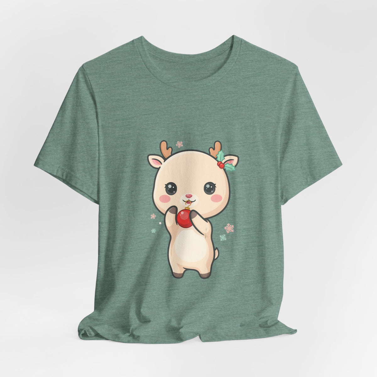 Kawaii Reindeer Christmas T-Shirt for Cute Holiday Style