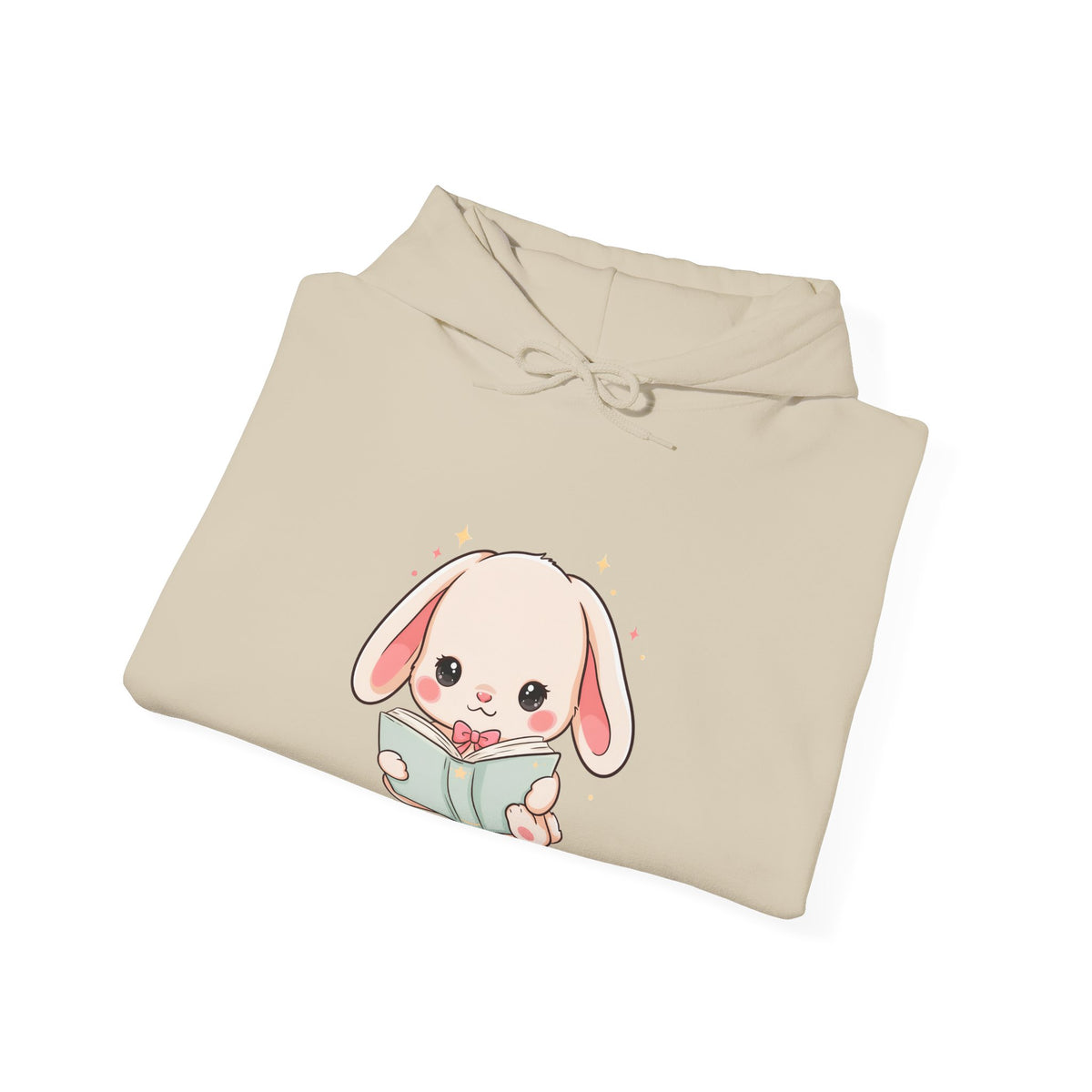 Kawaii Bunny Reading Hoodie for Book Lovers