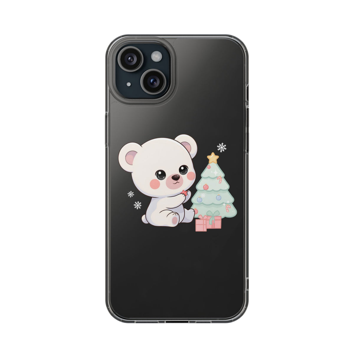 Christmas Polar Bear Phone Case, Kawaii Holiday Accessory