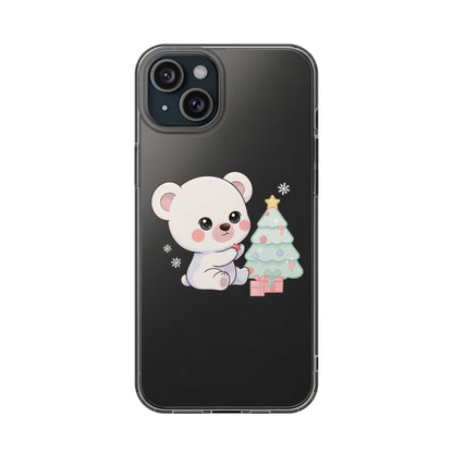 Christmas Polar Bear Phone Case, Kawaii Holiday Accessory