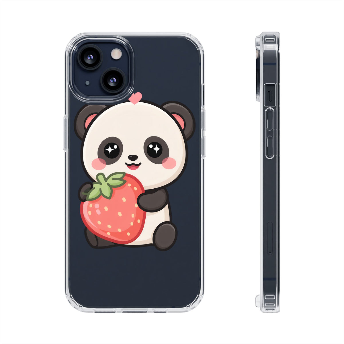 Kawaii Panda Phone Case, Sweet Strawberry Gift