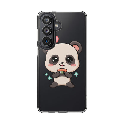 Kawaii Panda Sushi Phone Case, Clear Impact-Resistant Case