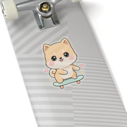Kawaii Shiba Inu Skateboard Sticker for Dog Lovers