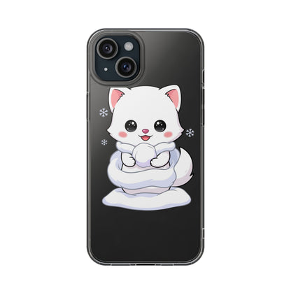 Kawaii Arctic Fox Phone Case, Cute Snow Day Gift
