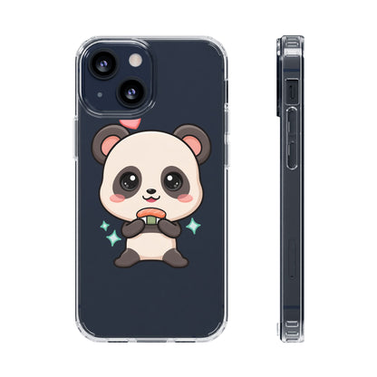 Kawaii Panda Sushi Phone Case, Clear Impact-Resistant Case