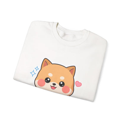 Kawaii Shiba Inu Sweatshirt, Cute Plant Lover Crewneck