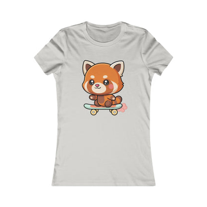 Kawaii Red Panda Skateboard Tee for Women