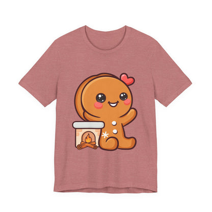 Christmas Gingerbread Man T-Shirt, Cozy Kawaii Holiday Tee