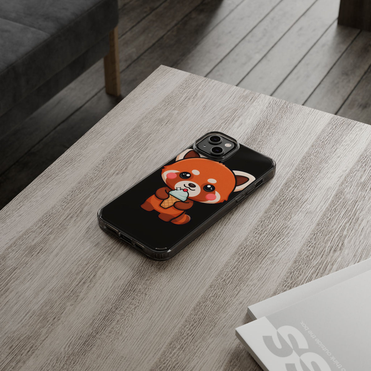 Kawaii Red Panda Phone Case with Ice Cream