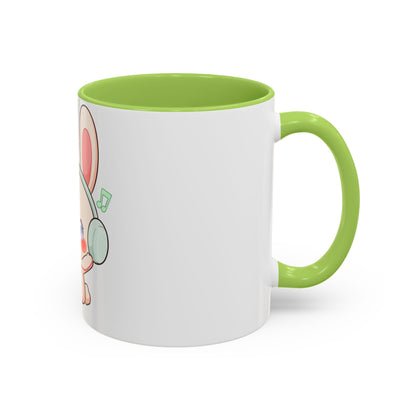 Kawaii Bunny Music Mug, Cute Accent Coffee Mug