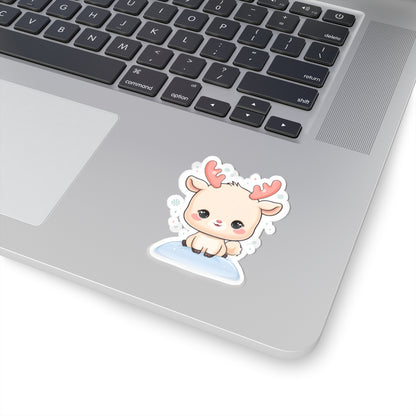Kawaii Reindeer Sticker for a Cozy Winter Desk