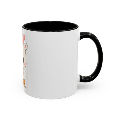 Christmas Reindeer Accent Coffee Mug, Cute Kawaii Sledding Gift