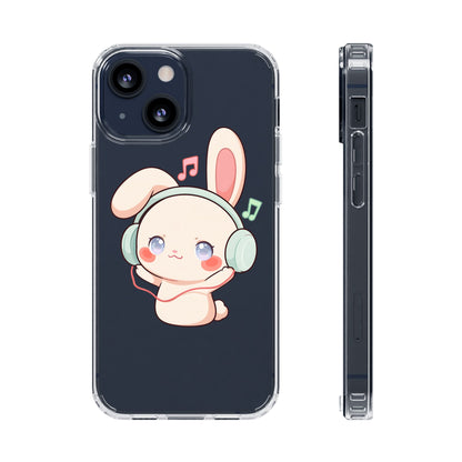 Kawaii Bunny Phone Case, Cute Music Lover Gift