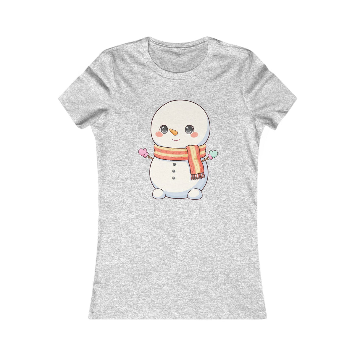 Kawaii Snowman Christmas Tee for Women