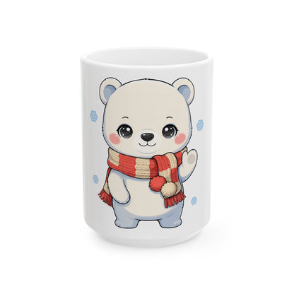 Christmas Polar Bear Mug: Kawaii Winter Cheer