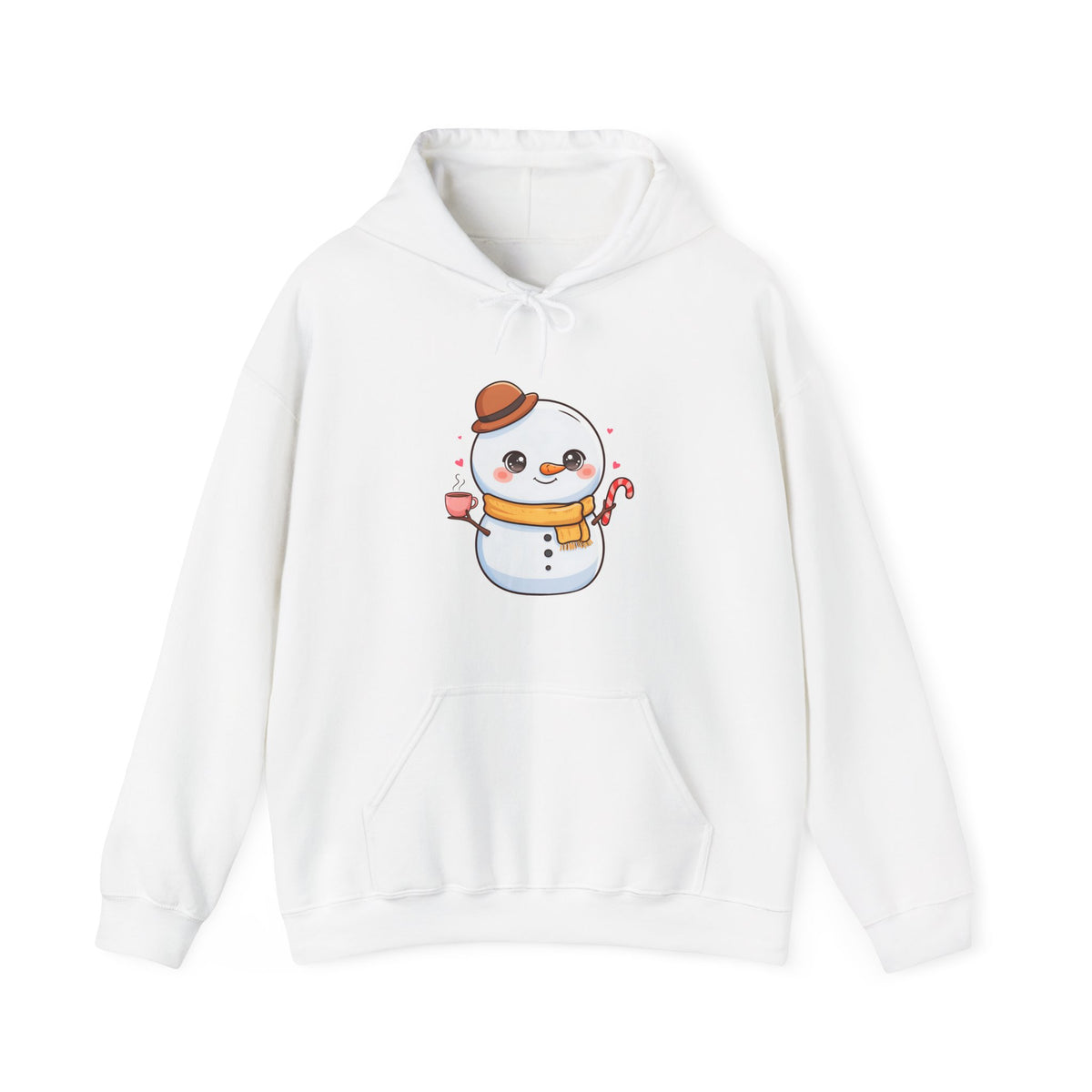 Kawaii Snowman Hoodie, Cozy Winter Unisex Sweatshirt