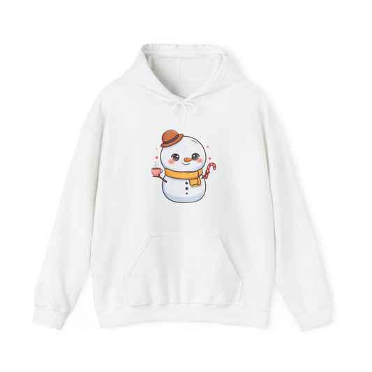 Kawaii Snowman Hoodie, Cozy Winter Unisex Sweatshirt