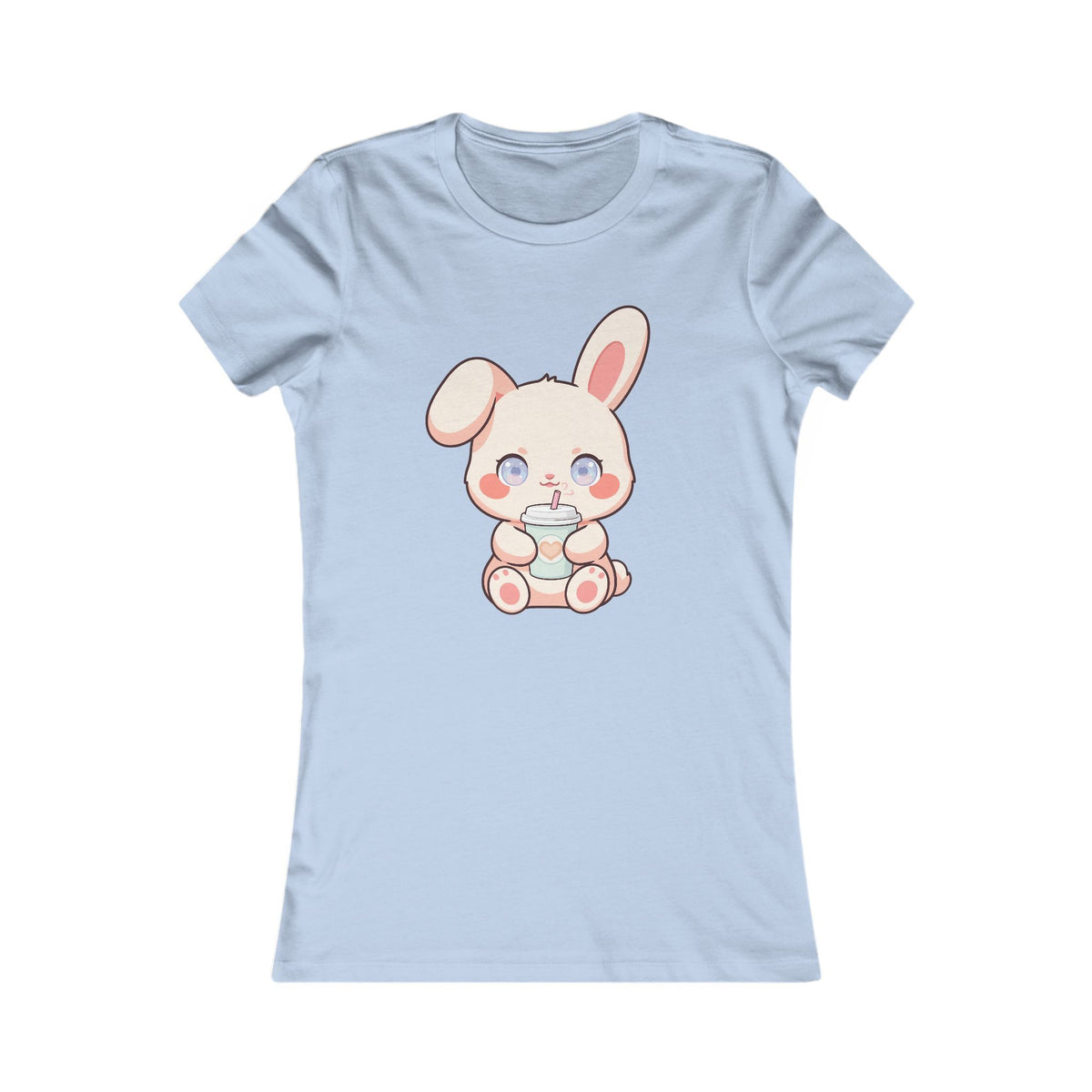 Kawaii Bunny Latte T-Shirt for Cozy Coffee Breaks