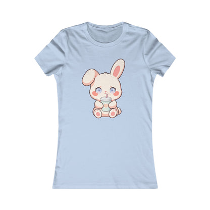Kawaii Bunny Latte T-Shirt for Cozy Coffee Breaks
