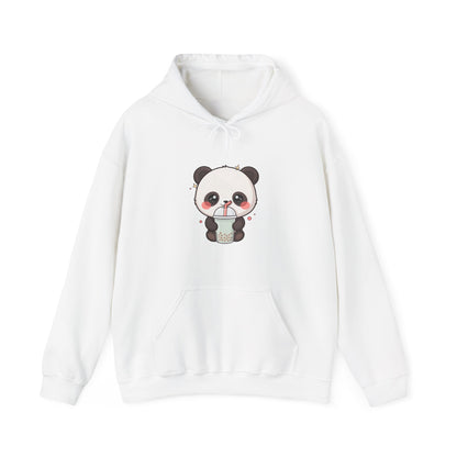 Bubble Tea Panda Hoodie, Kawaii Chibi Boba Sweatshirt