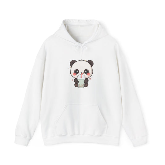 Bubble Tea Panda Hoodie, Kawaii Chibi Boba Sweatshirt
