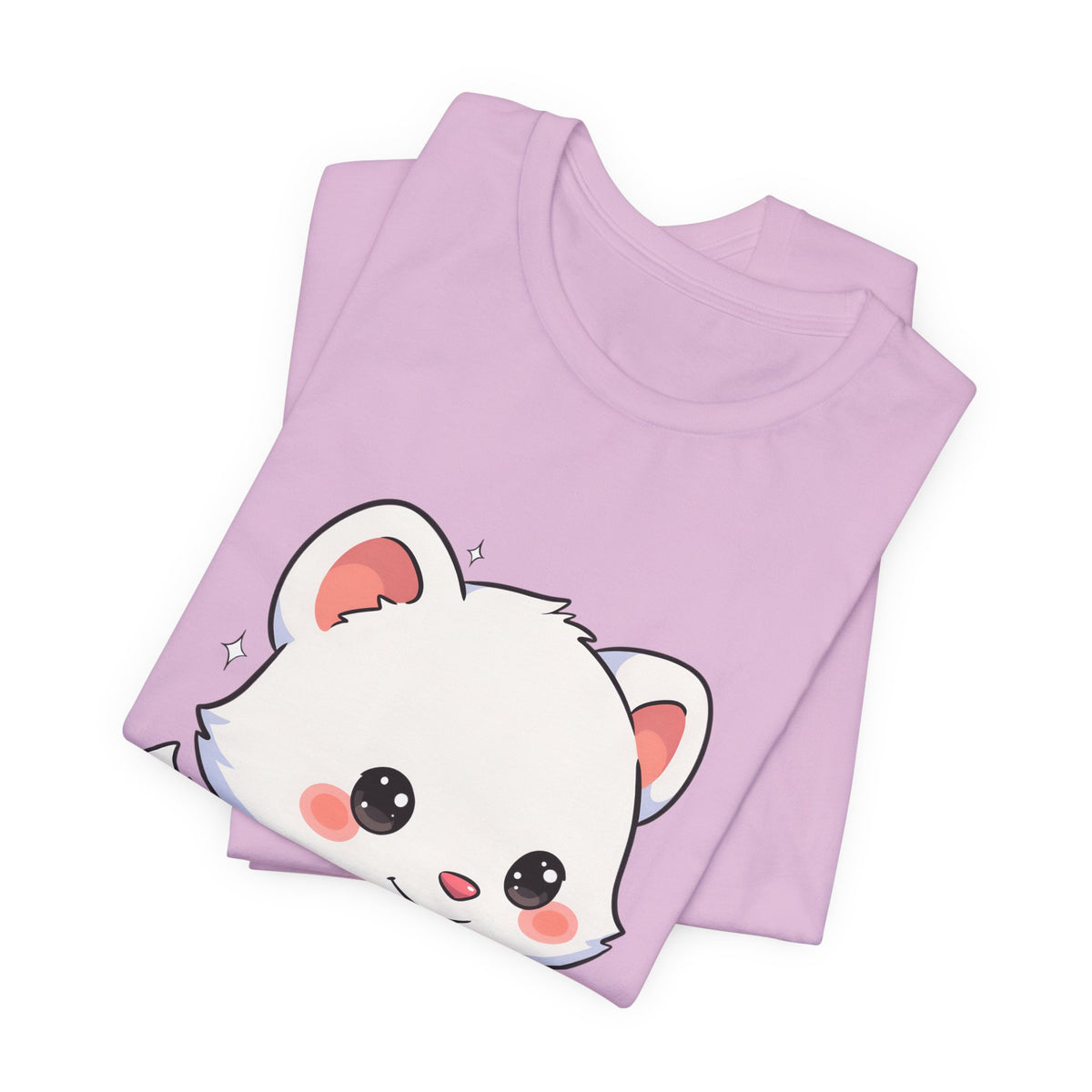 Kawaii Arctic Fox Sledding T-Shirt, Cute Unisex Tee