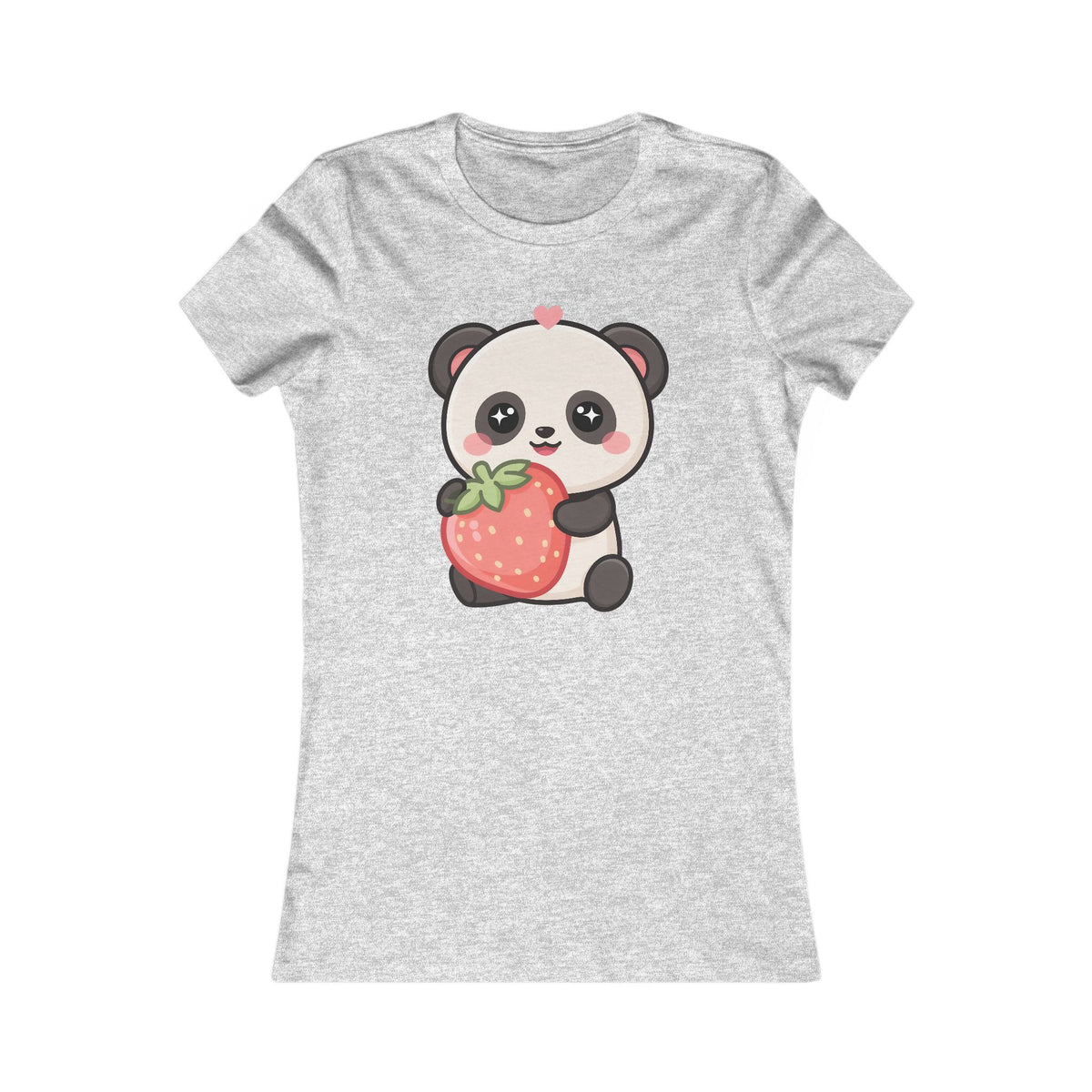 Kawaii Panda Strawberry Women's Tee for Cute Casual Outfits