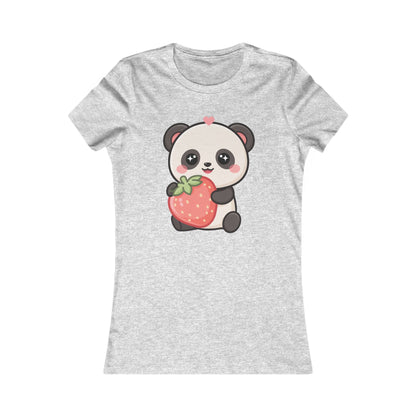 Kawaii Panda Strawberry Women's Tee for Cute Casual Outfits