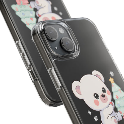 Christmas Polar Bear Phone Case, Kawaii Holiday Accessory
