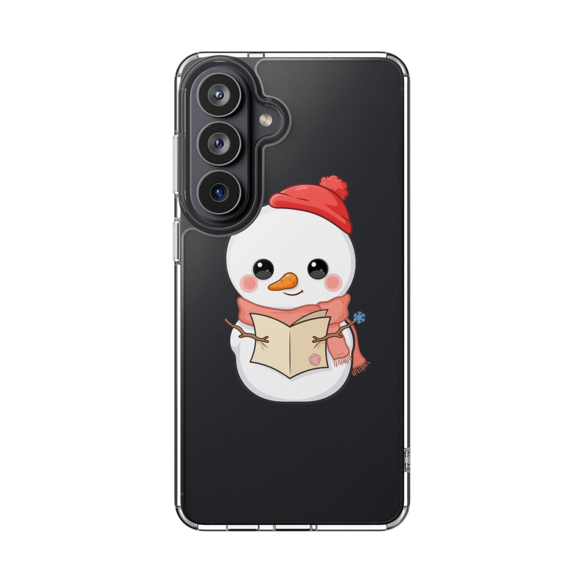 Kawaii Snowman Phone Case Reading to Santa