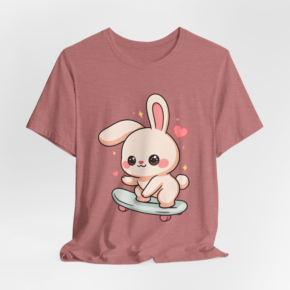 Kawaii Bunny Skateboard T-Shirt for Cute Style Fans