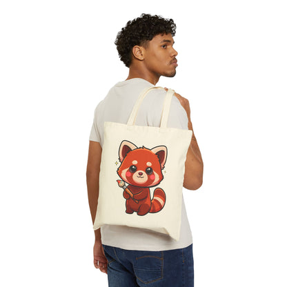 Red Panda Artist Tote Bag for Kawaii Art Lovers