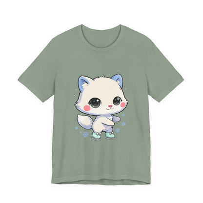 Kawaii Arctic Fox T-Shirt for Winter Gift Giving