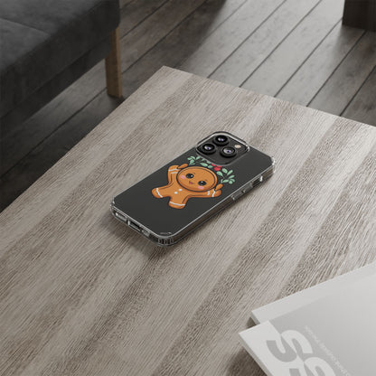 Kawaii Gingerbread Phone Case with Mistletoe Cheer