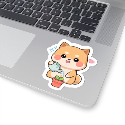Shiba Inu Plant Lover Sticker for Cute Decor