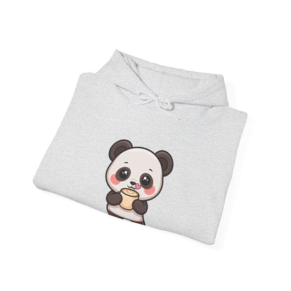Kawaii Panda Latte Hoodie, Cute Coffee Lover Sweatshirt