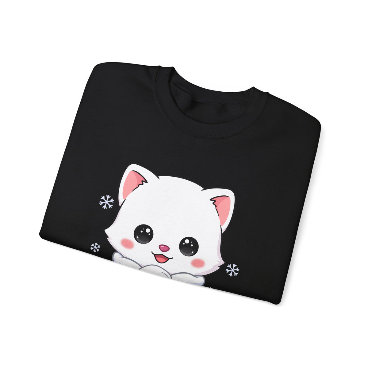 Kawaii Arctic Fox Sweatshirt, Cute Winter Animal Crewneck