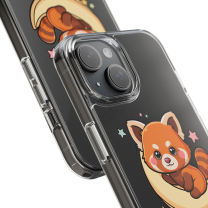 Red Panda Phone Case, Kawaii Moon Companion