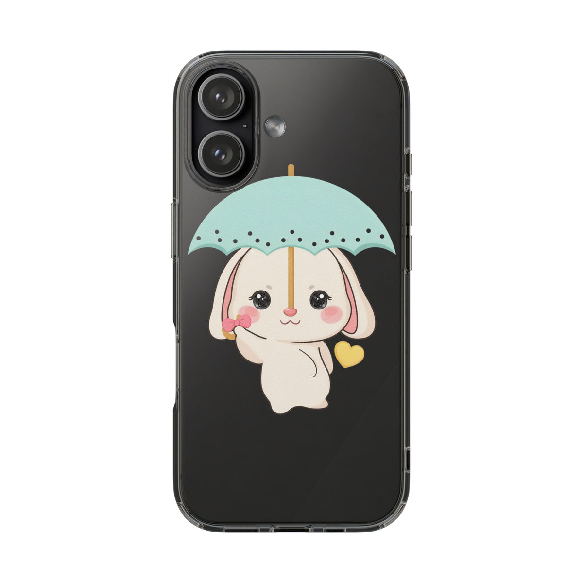Kawaii Bunny Phone Case with Umbrella | Cute Clear Case