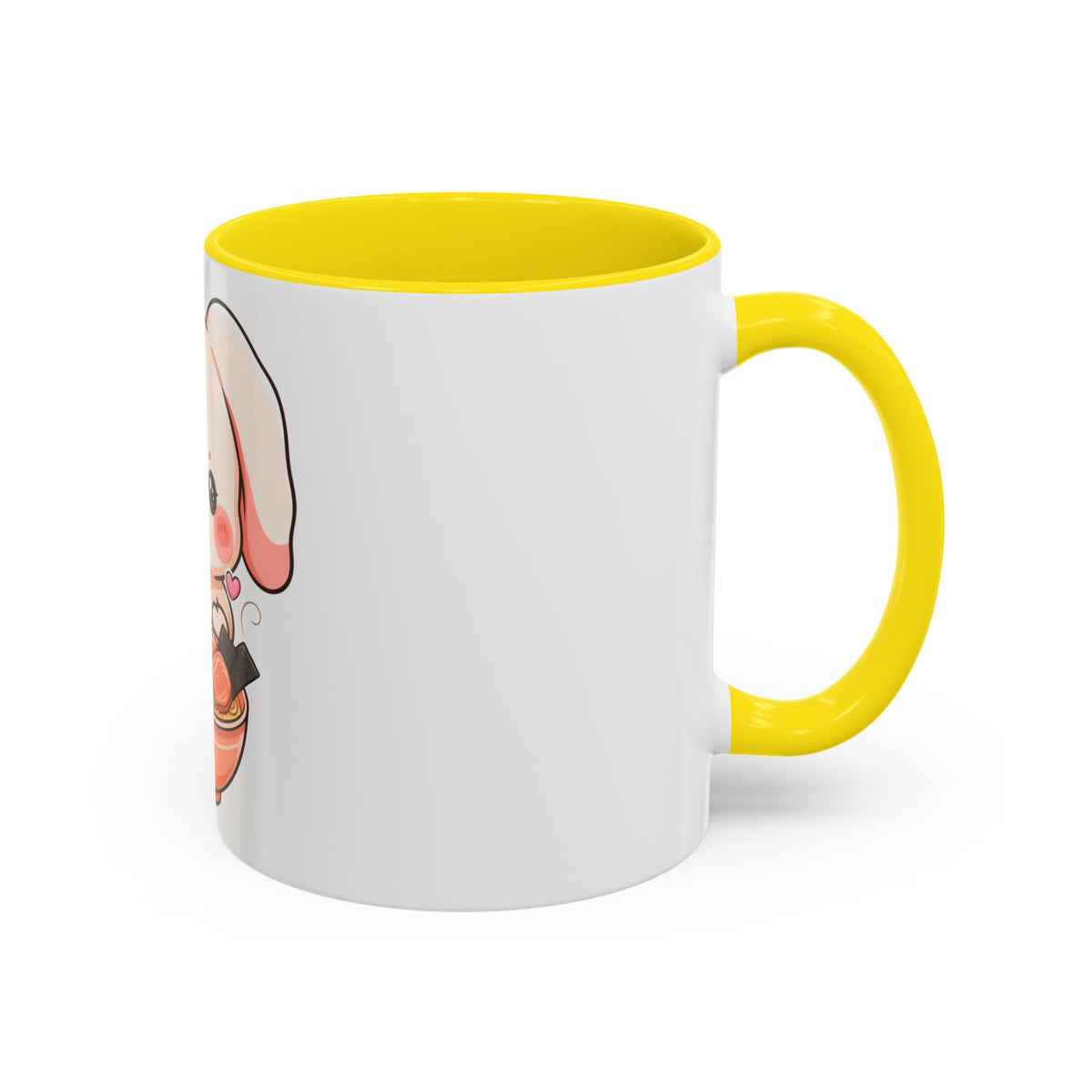 Kawaii Ramen Bunny Accent Coffee Mug, 11 oz or 15 oz