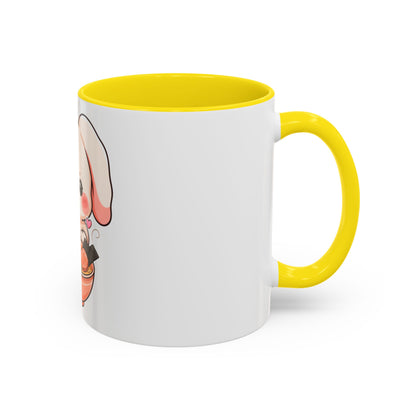 Kawaii Ramen Bunny Accent Coffee Mug, 11 oz or 15 oz