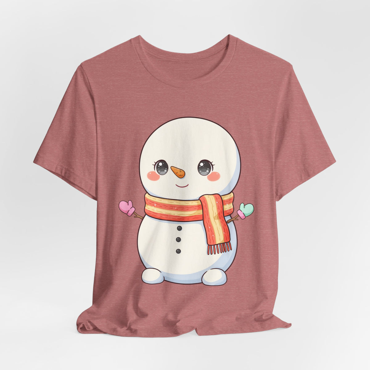 Kawaii Snowman Christmas T-Shirt for Cute Holiday Cheer